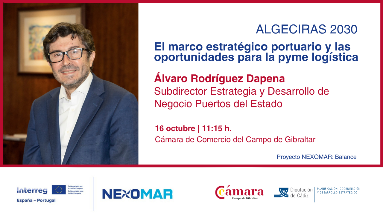 Nexomar def Álvaro Rodríguez Dapena Jornada de cierre proyecto Nexomar con Álvaro Rodríguez Dapena en Cámara de Comercio de Algeciras